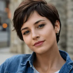 Eine junge Frau mit kurzen braunen Haaren und Jeansjacke lächelt sanft in die Kamera im Freien, vor einem unscharfen städtischen Hintergrund - ihr Auftreten ist so sympathisch wie das eines Rechtsanwalts Strafrecht, der bereit ist, Unterstützung anzubieten.